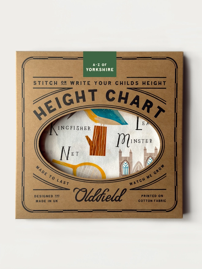 Yorkshire A-Z Height Chart Packaging
