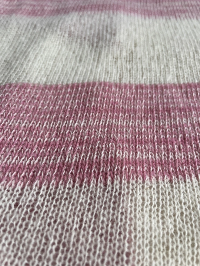 Pink Ecru knit detail