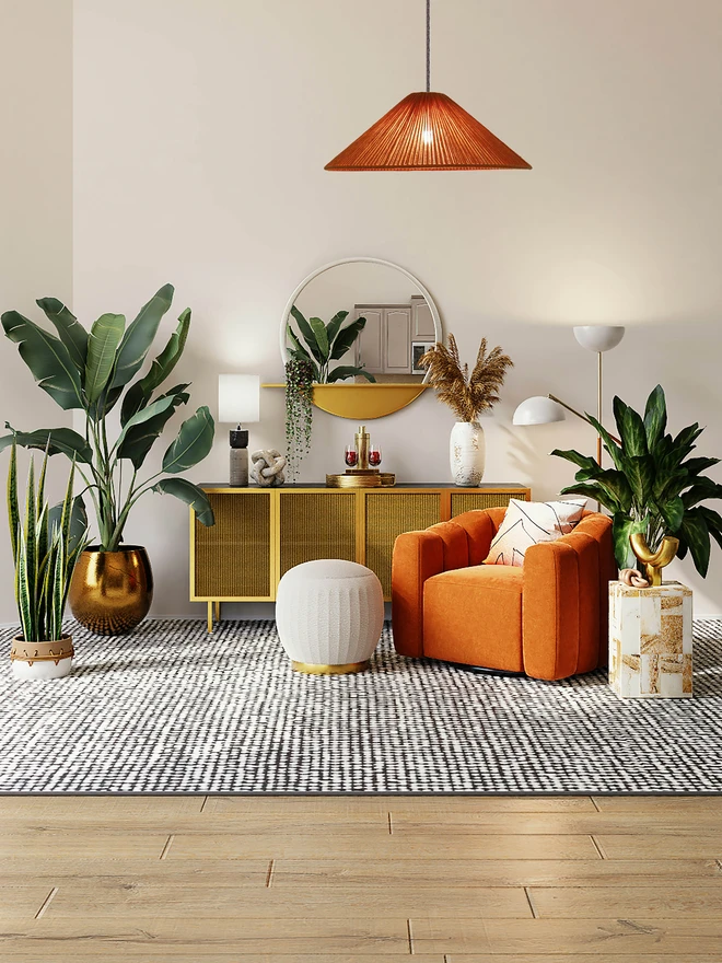 Flare Orange pendant lampshade (image space joy unsplash)