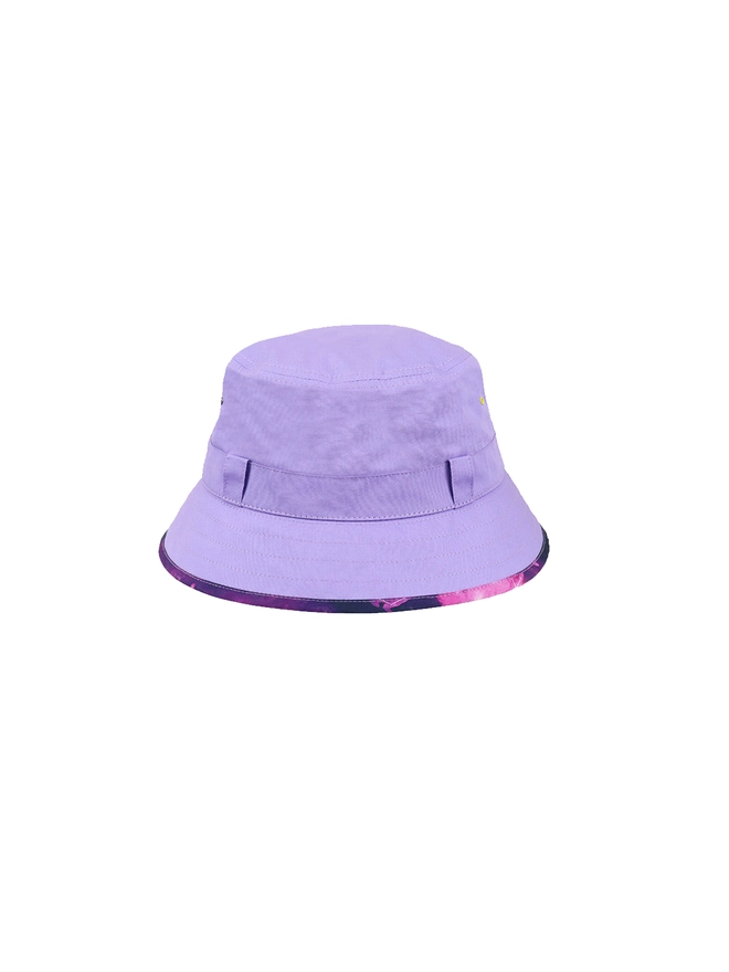 Kids sun bucket hat in lilac front
