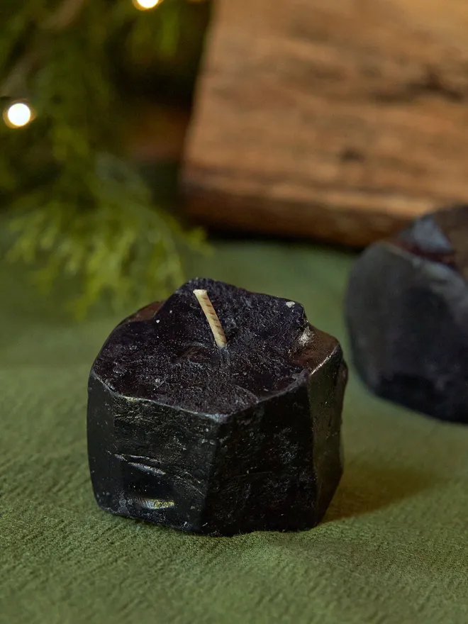 Christmas coal candle