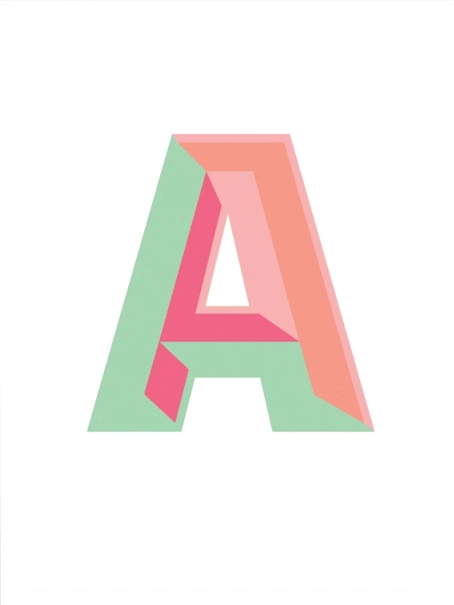 Tropical Letter Print Letter A