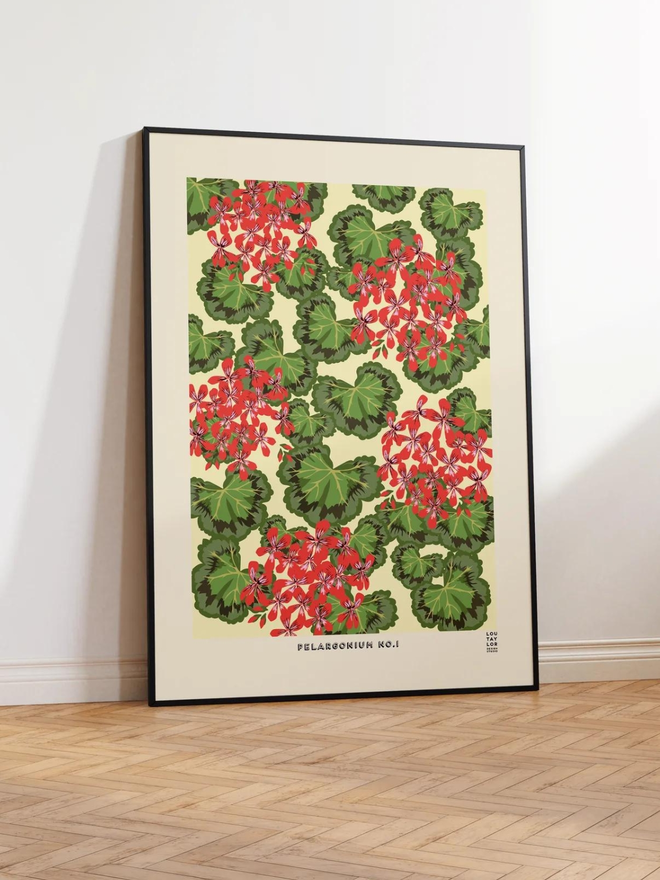 red pelargonium giclee print