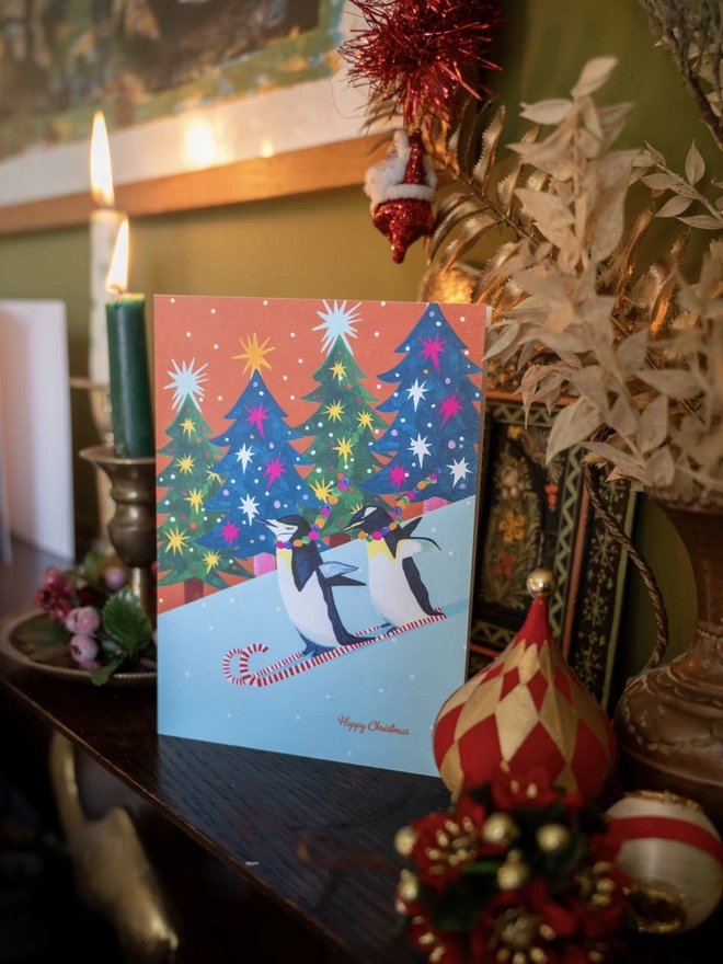 'Happy Christmas', Penguin Race Christmas Card