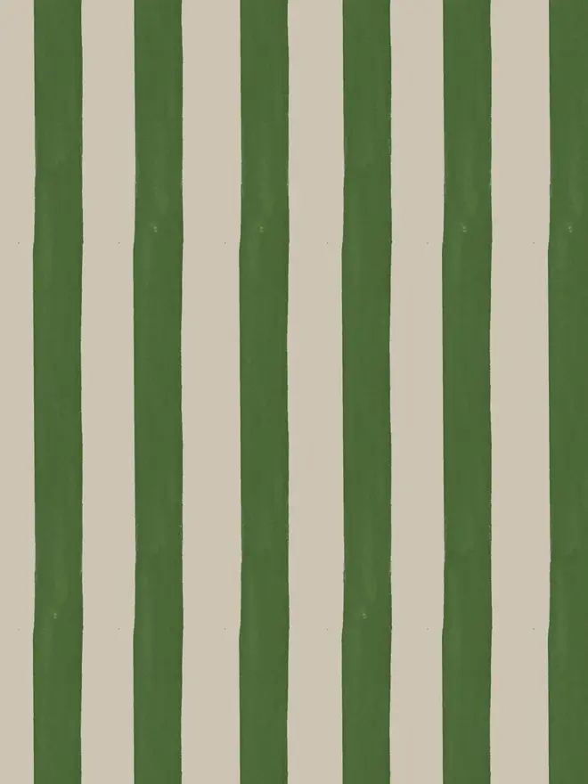 'circus stripe' green wallpaper. a green and beige patterned wallpaper.