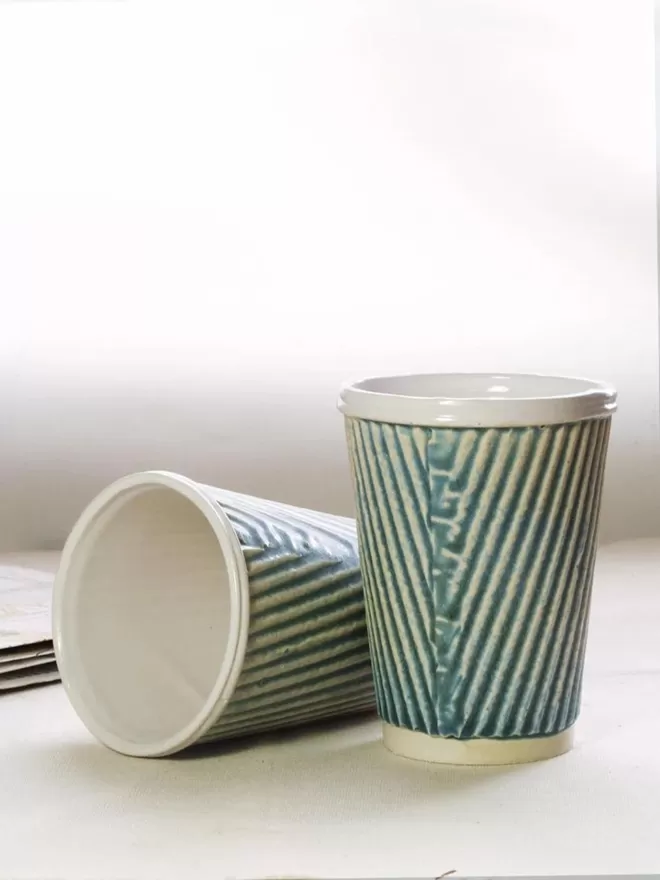 Slate blue coffee cup