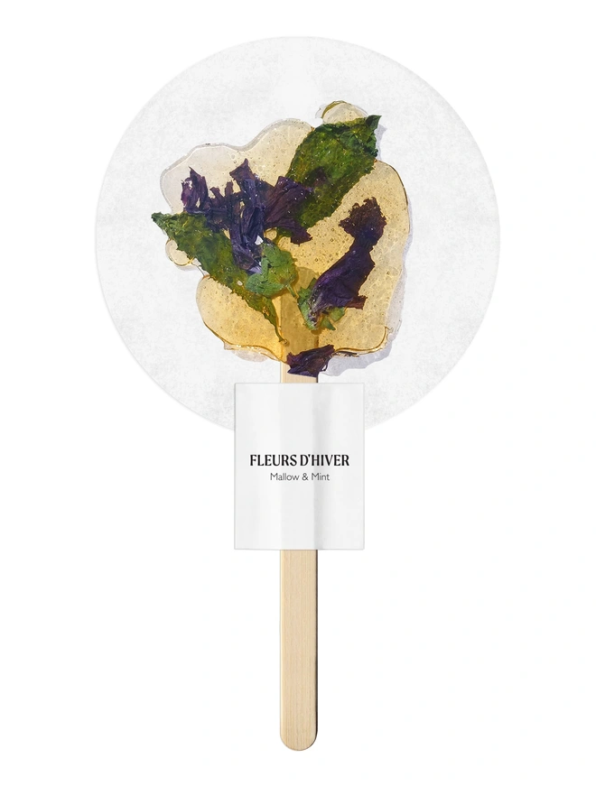 Fleurs-d-hiver-Mallow-Mint tea on a stick