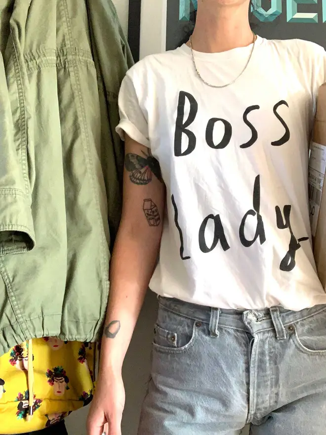 The iconic Boss Lady tshirt in white organic cotton