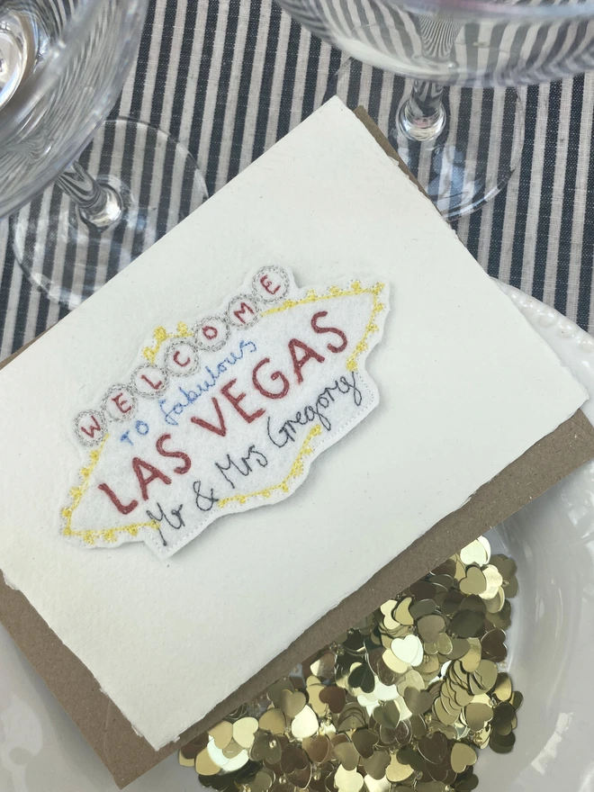 Fabulous las vegas personalised wedding card