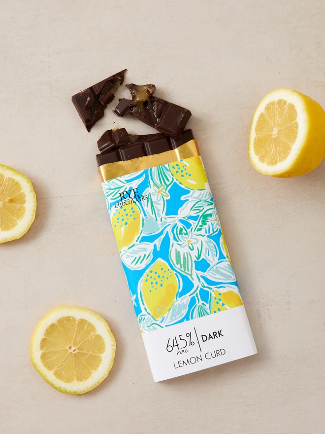 Lemon Curd Dark Chocolate Bar - 64.5% Peruvian