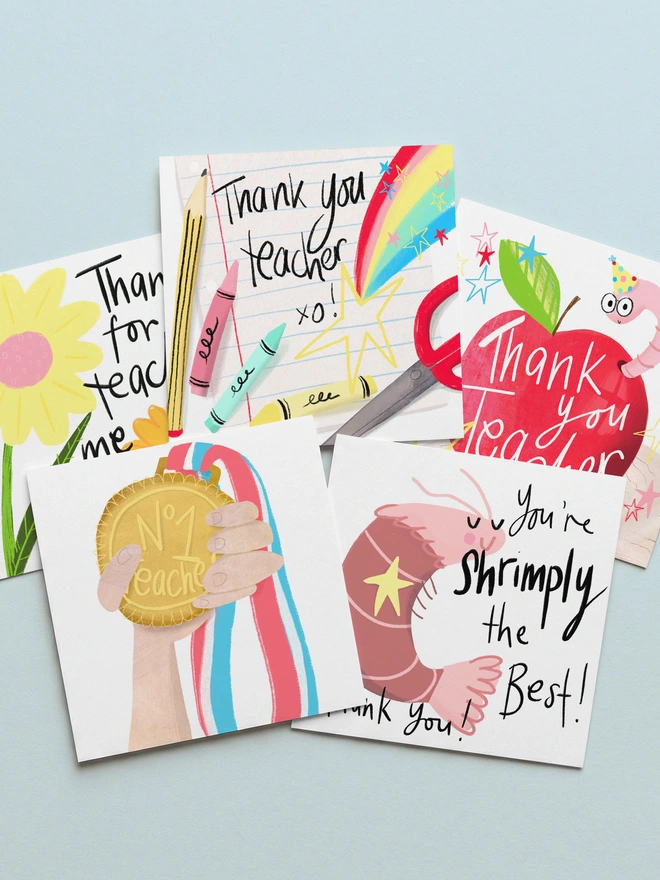 Bookworm and Apple Thank you Teacher Card