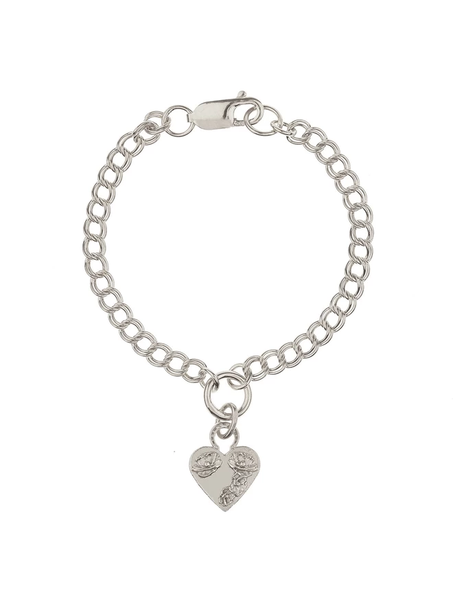 Flower Heart Bracelet silver