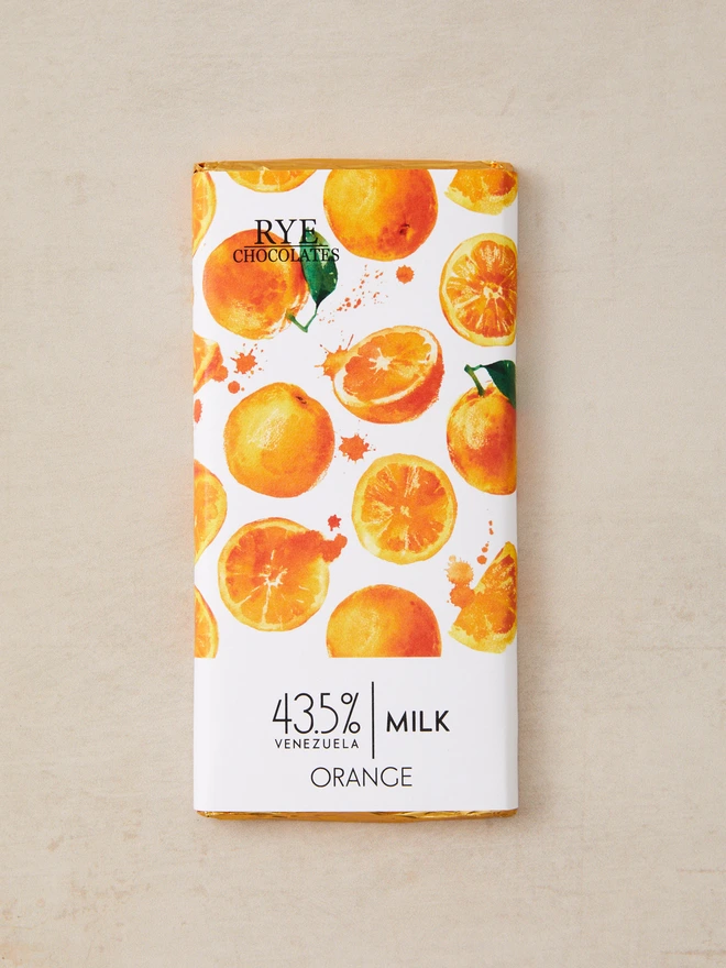 Orange Milk Chocolate Bar - 43.5% Venezuelan