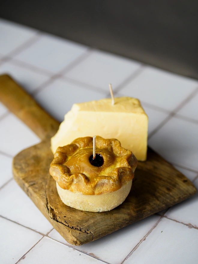 Christmas Pork Pie & Cheddar Candles