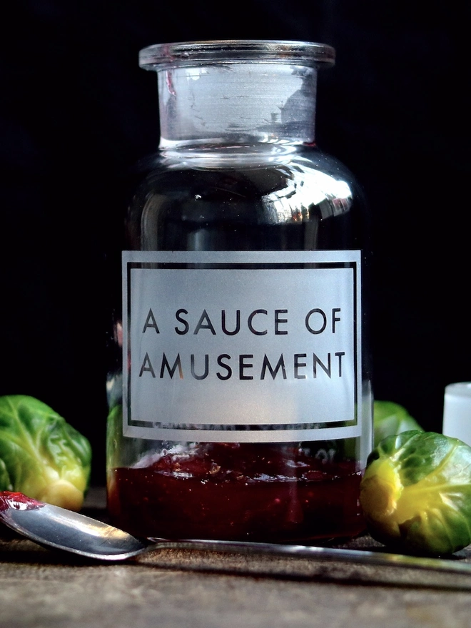 a sauce of amusement cranberry sauce jar