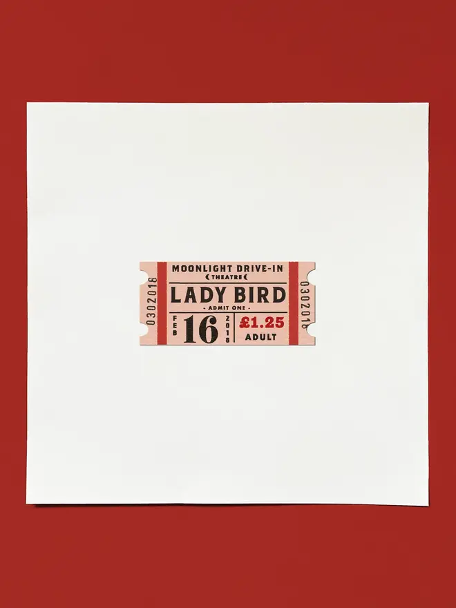 personalised cinema ticket print red