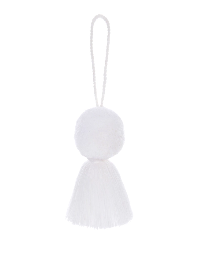 Jumbo White Pom Pom and Tassel Christmas Decoration 