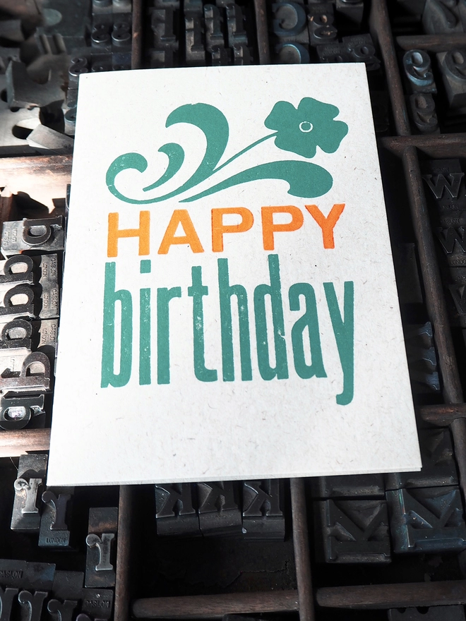 Happy Birthday Letterpress Greetings Card