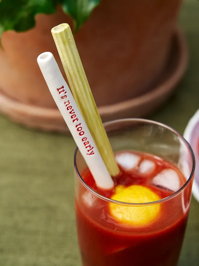 Bloody Mary Ceramic Drinking Straw