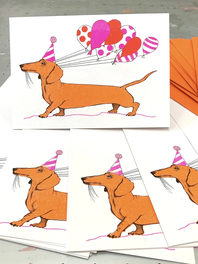 Sausage Dog Greetings Card