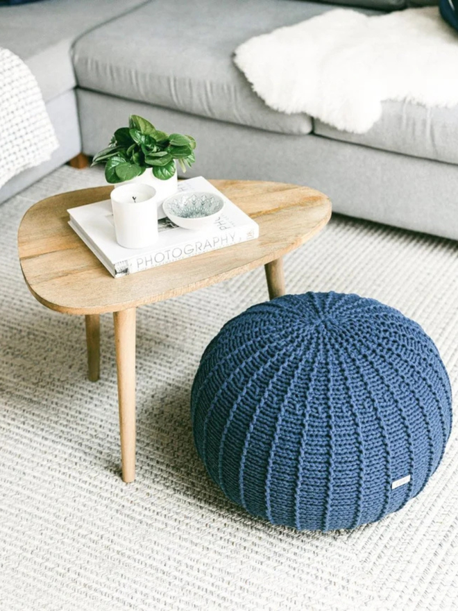 Zuri House. Petrol children’s pouffe.