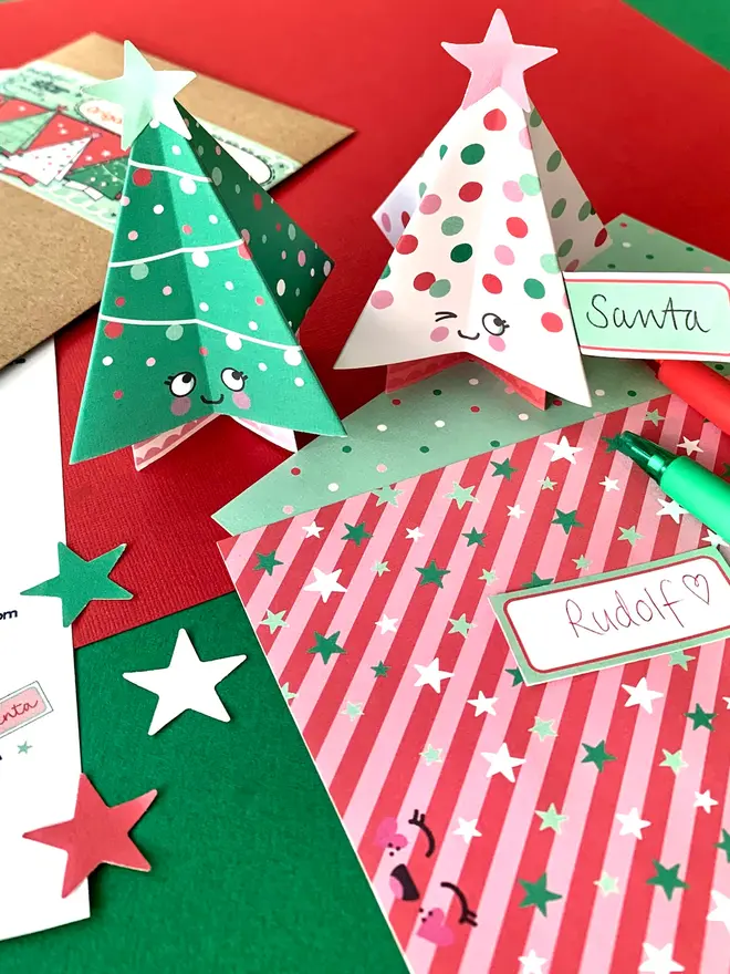 Fold Your Own Cute Origami Christmas Tree Kit 