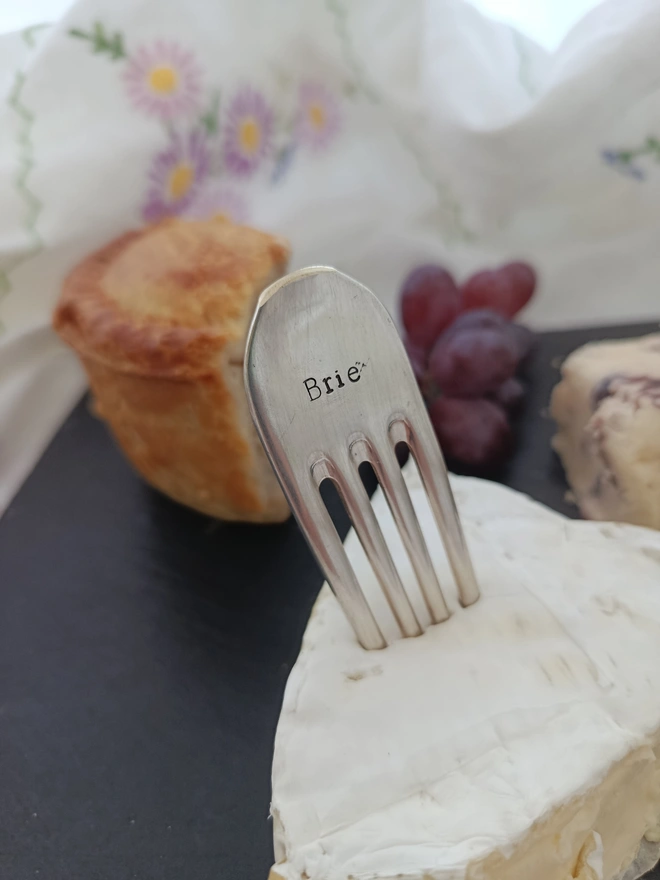 Cheese marker labelled Brie