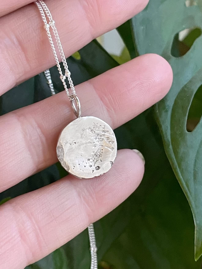 Recycled Sterling Silver Sand castLove you to the moon Pendant Necklace Celina C Jewellery