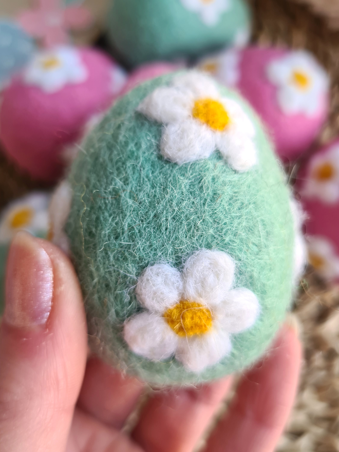 Needle Felted Green Easter Egg
