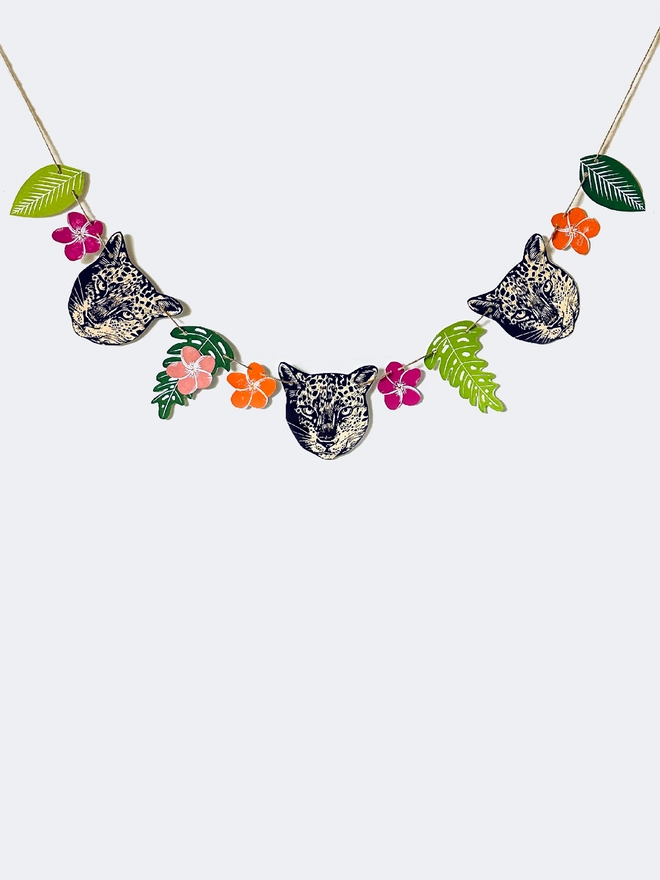 Hand Printed Leopard Garland