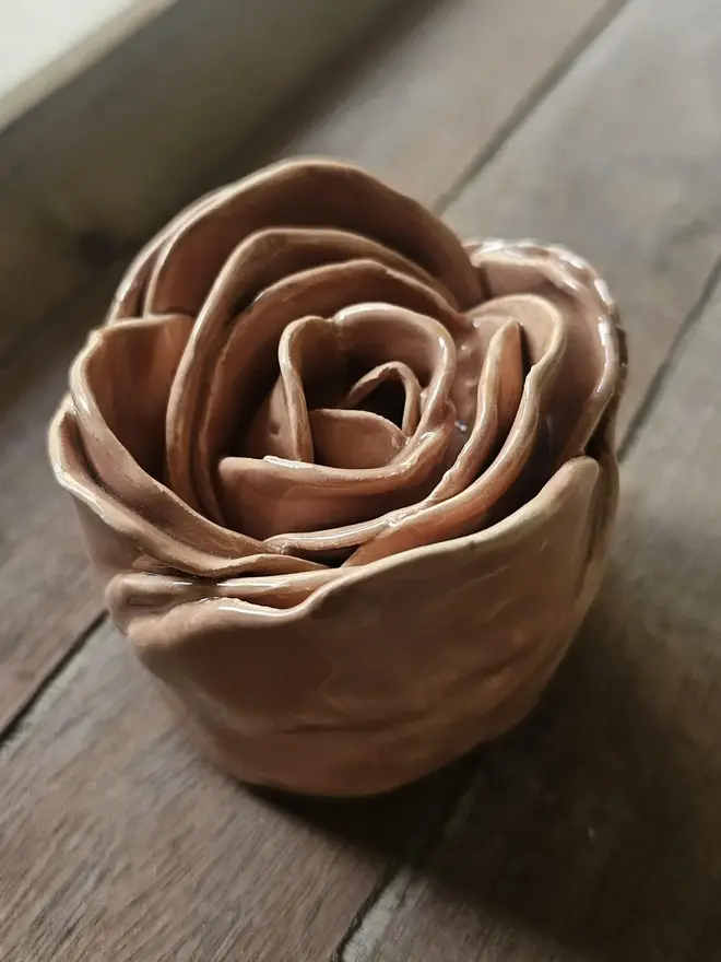 peach terracotta ceramic flowers for wall ceramics gift collectors 3d sculpture