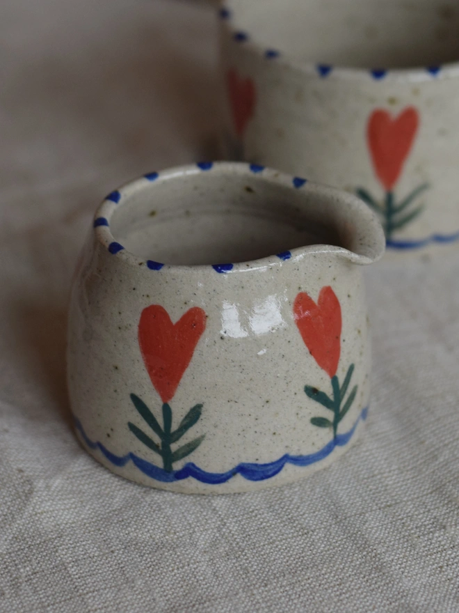 Ceramic handmade heart jug