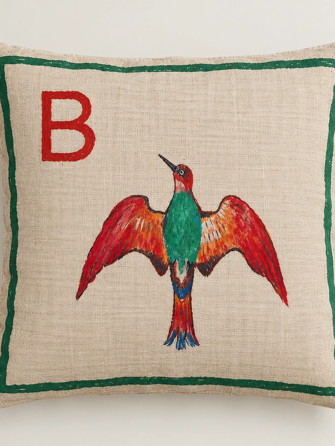 B FOR BIRD ALPHABET CUSHION COVER