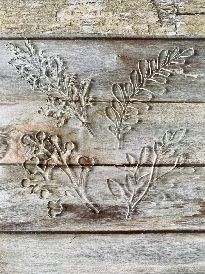 Bread art stencils - botanical