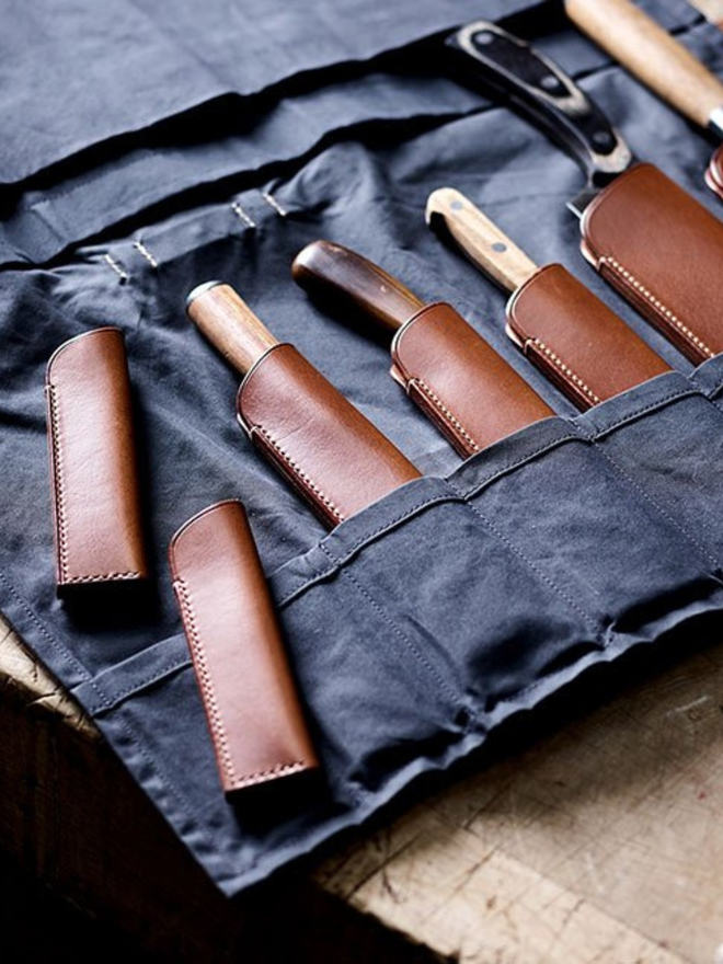 Waxed Cotton Knife Roll