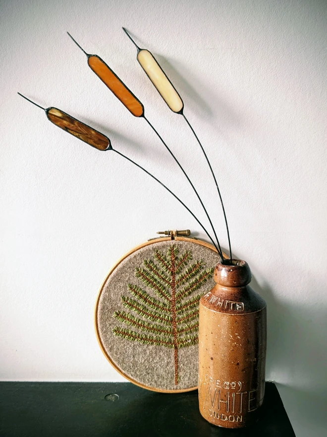 Stained glass bulrush