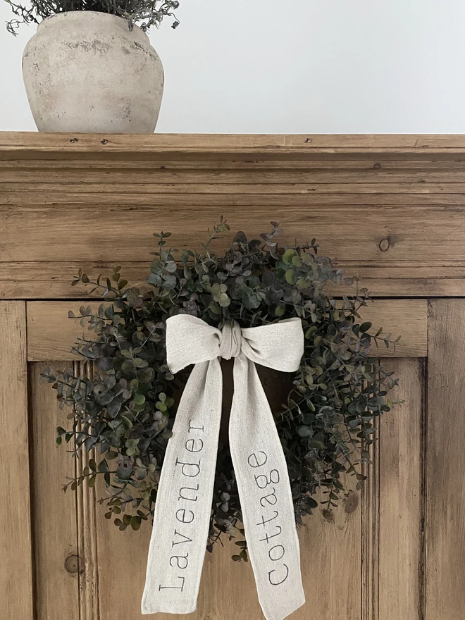 Personalised Wired Linen Bow