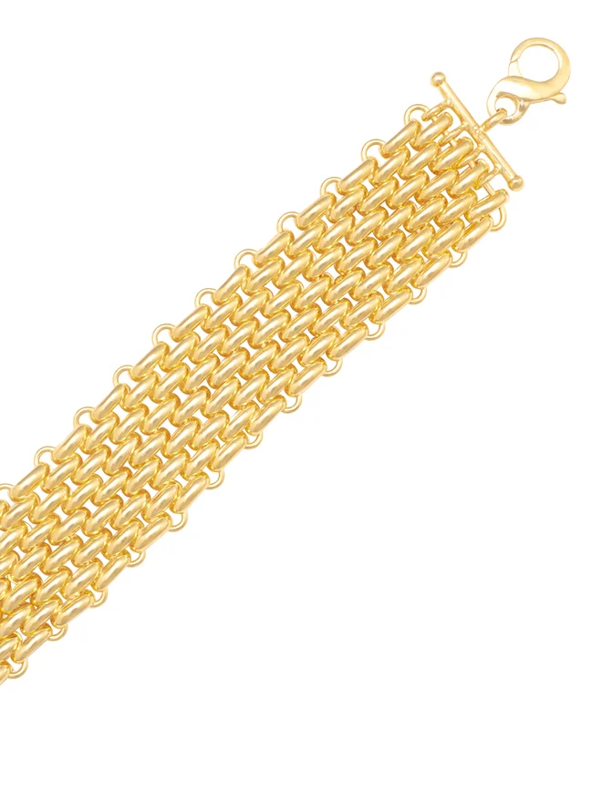 Gold Woven Chain Bracelet