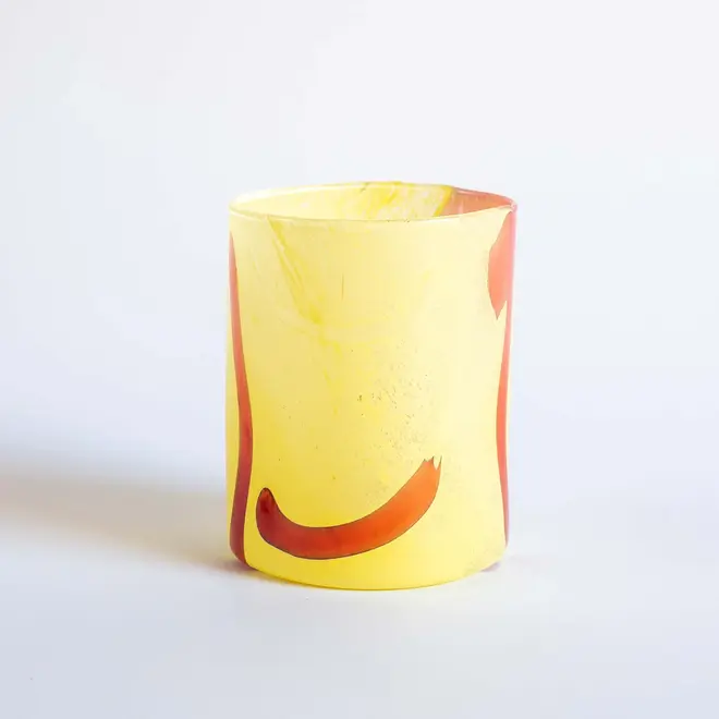 yellow glass tumbler