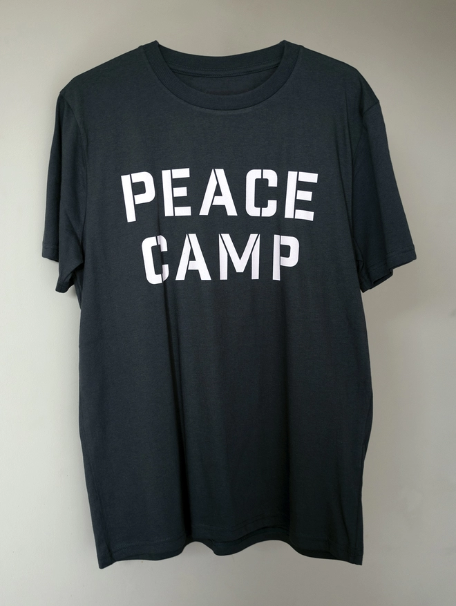 Peace camp faded black