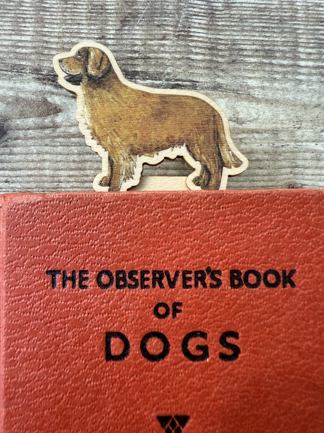 Golden retriever wooden dog breed bookmark 