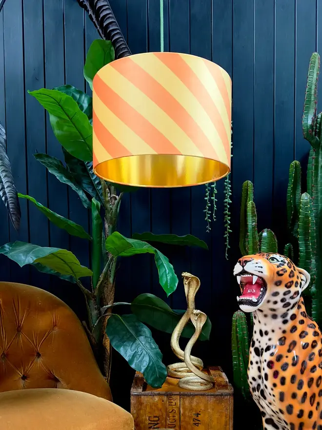 Marmalade Helter Skelter Velvet Lampshades With Gold Foil Lining