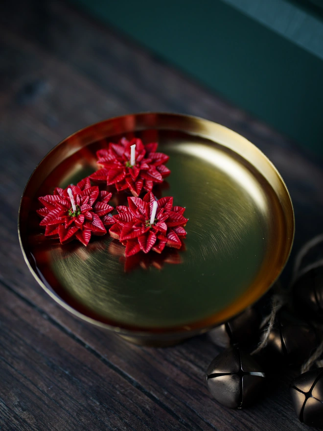 Christmas Poinsettia Floating Candle Collection