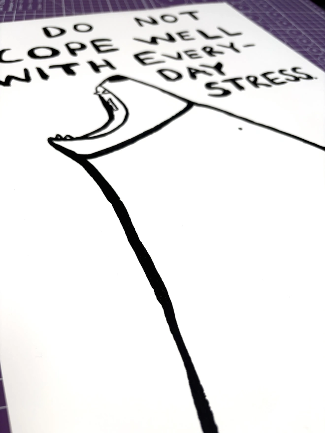 white print with black design