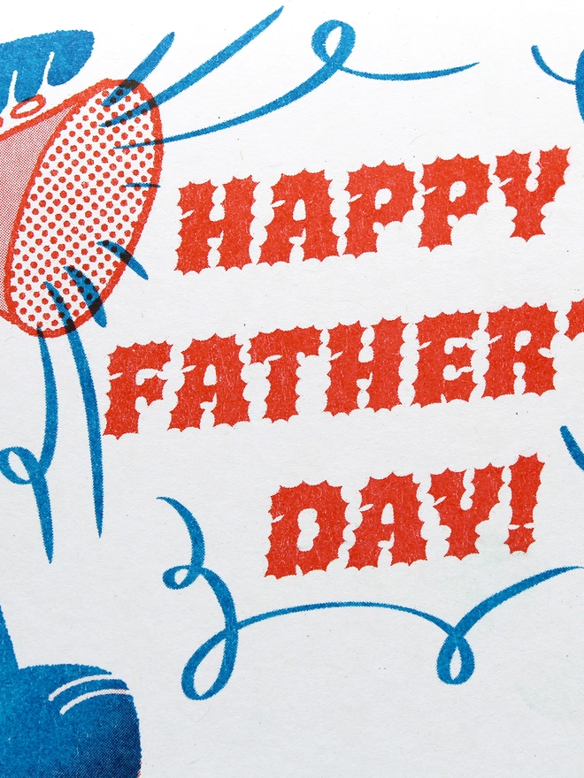 'Happy Father's Day!' (cat) A6 Riso Greetings Card