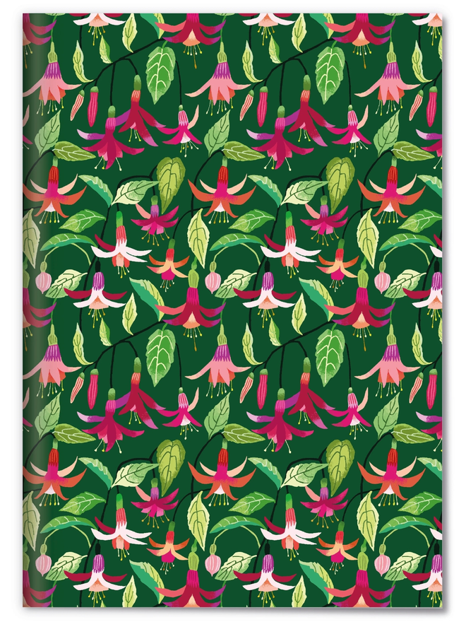 illustrated fuchsia flower notebook