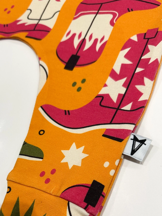 Baby romper in western boots print fun baby romper colourful and bright