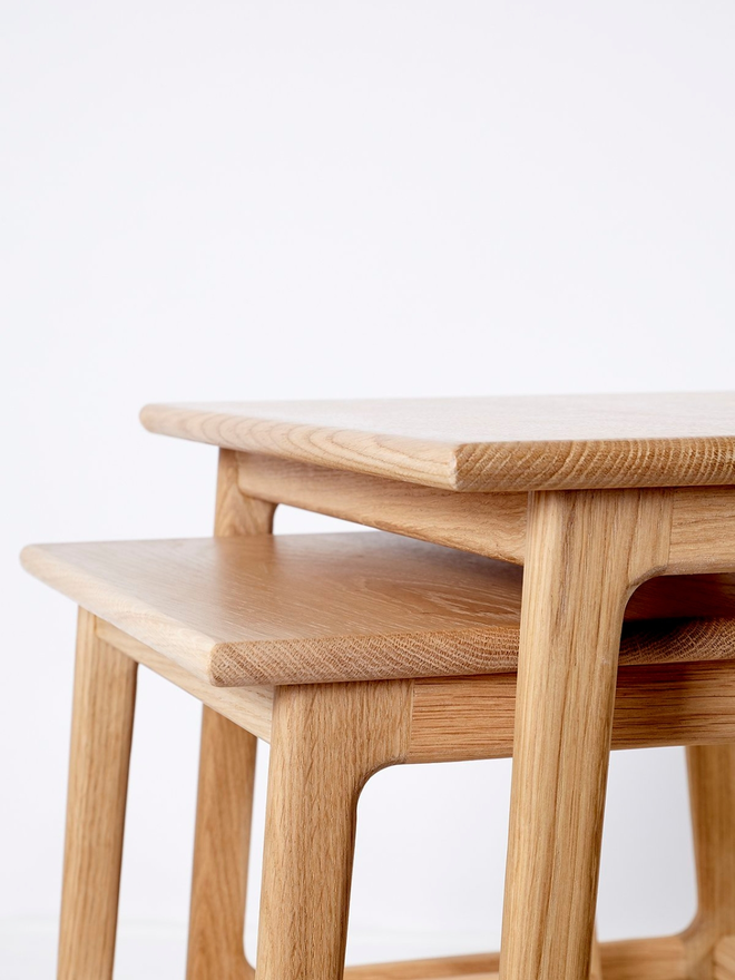 handmade wooden nesting tables 