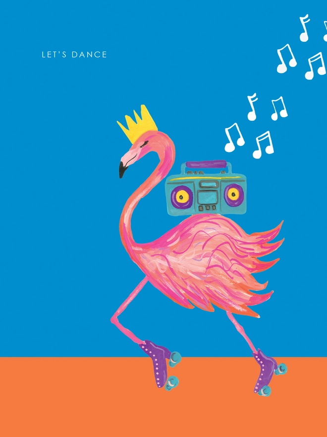 flamingo dance birthday card 