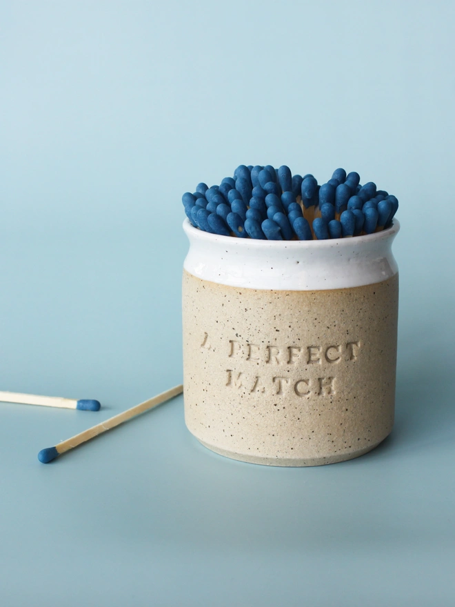 ‘A Perfect Match’ Ceramic Match Pot With Strike Pad